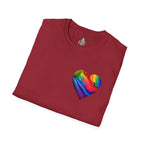 Unisex Softstyle T-Shirt - Pride Heart Design with 'Existence is Resistance'