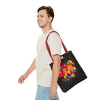 Rainbow Paint Splatter Footprints Tote Bag