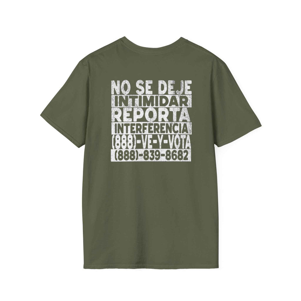 NO SE DEJE INTIMIDAR. Know Your Rights Voting Tee-Spanish