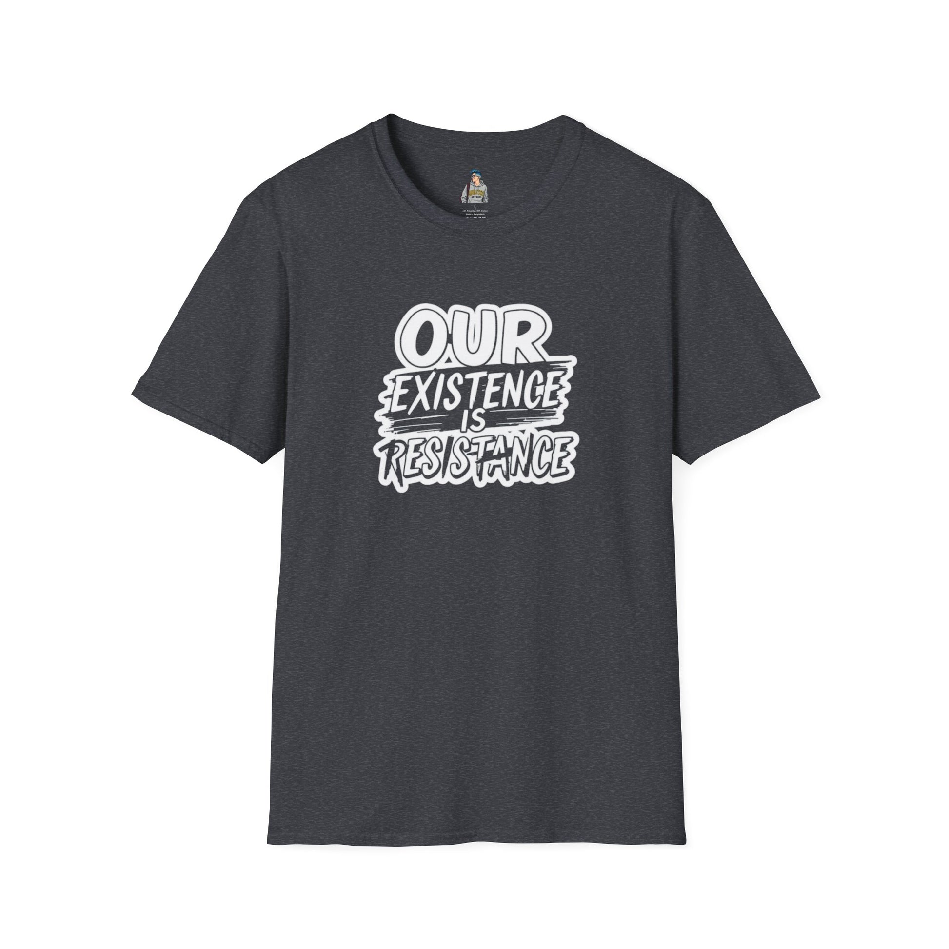 Unisex Softstyle T-Shirt - "Our Existence is Resistance" - Motivational Tee for Activists, Casual Wear, Gift for Change-makers
