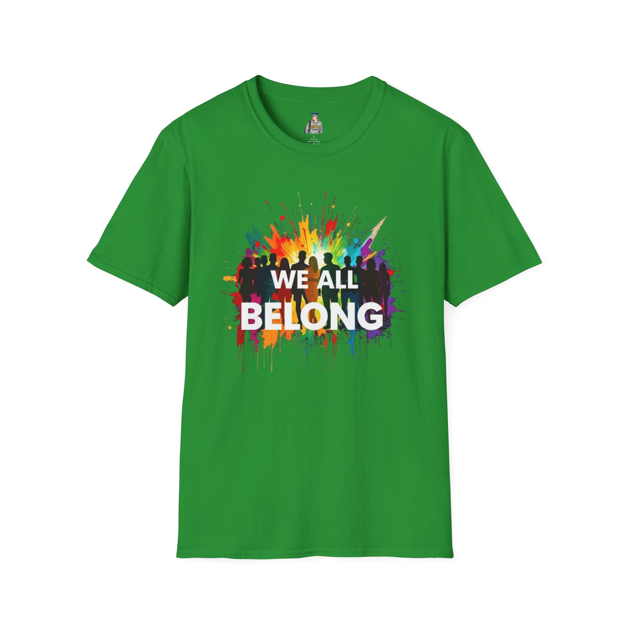 We All Belong Unisex Softstyle T-Shirt - Colorful Pride Tee