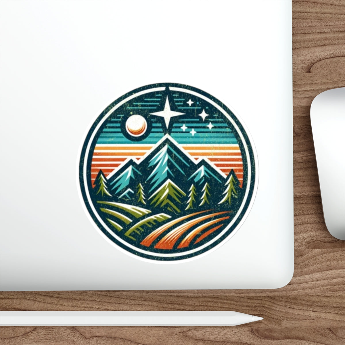 Die-Cut Stickers - Mountain Night Scene