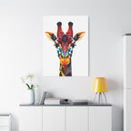 Colorful Giraffe Canvas Art - Vibrant Stretched Wall Decor for Animal Lovers