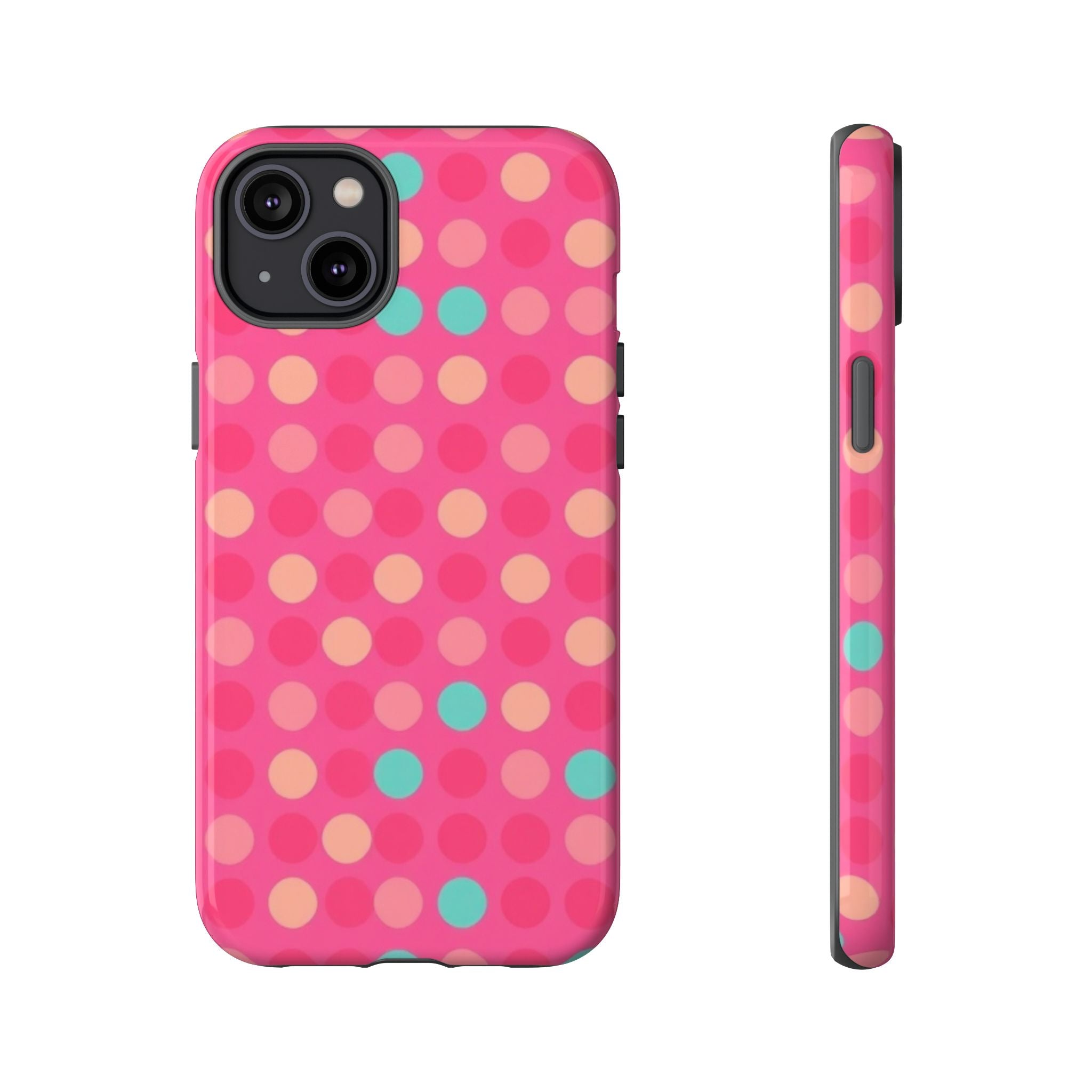 Android OR iPhone Protective Cases - Retro Polka Dots Pattern Tough Case