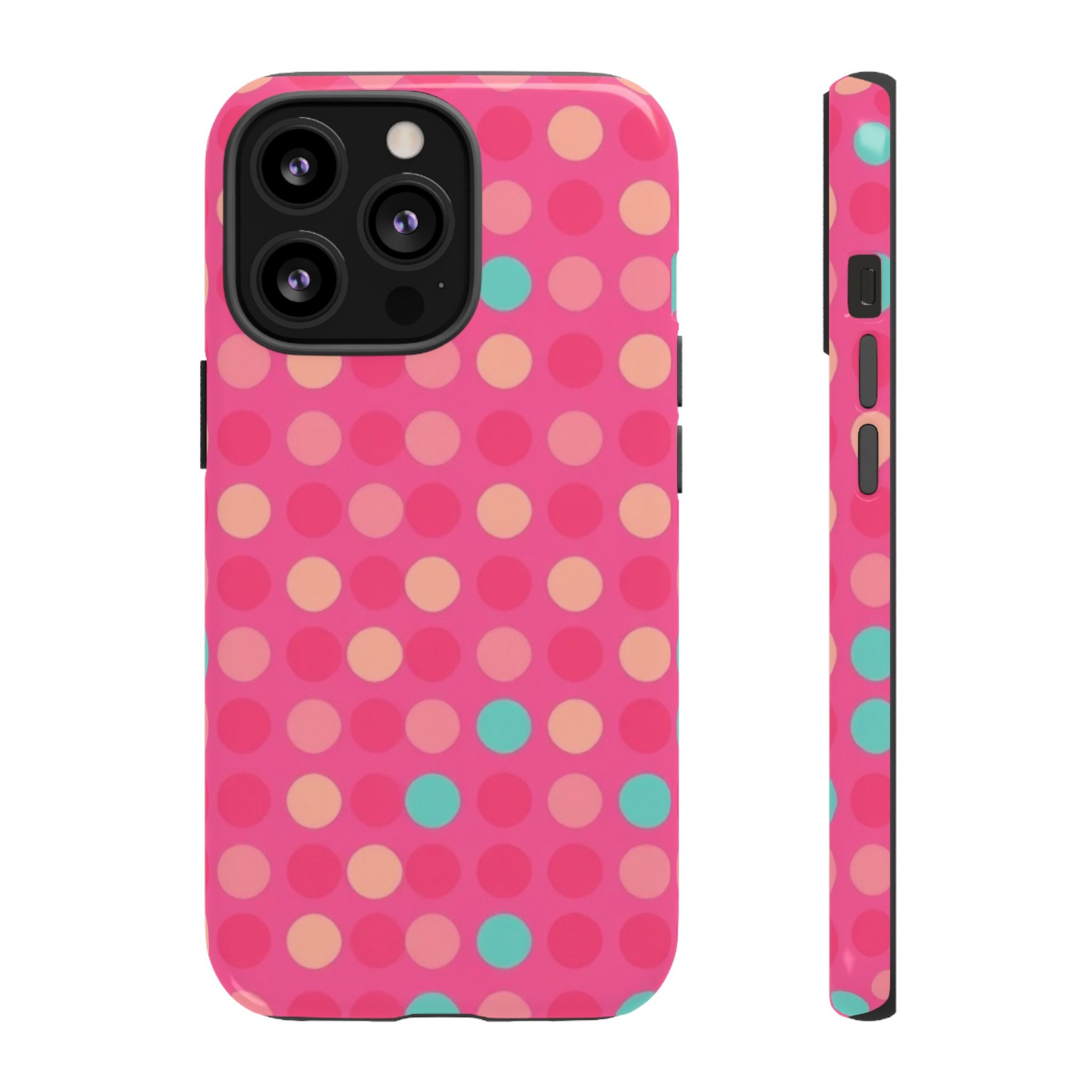 Android OR iPhone Protective Cases - Retro Polka Dots Pattern Tough Case