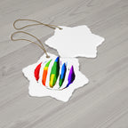 Rainbow Scratch Ceramic Ornament - 4 shapes