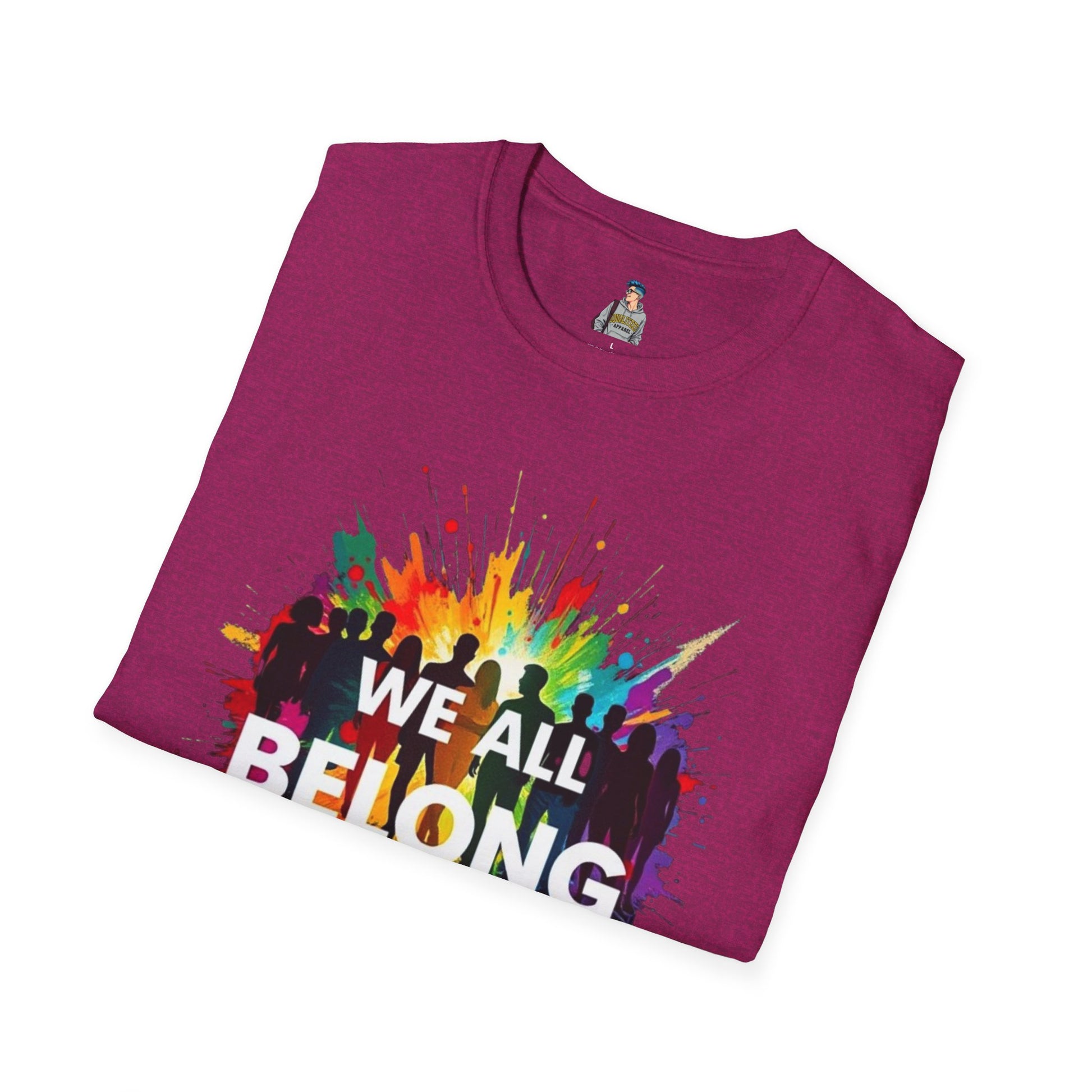 We All Belong Unisex Softstyle T-Shirt - Colorful Pride Tee