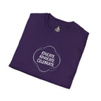 Educate. Advocate. Celebrate. Minimalist Pride T-Shirt