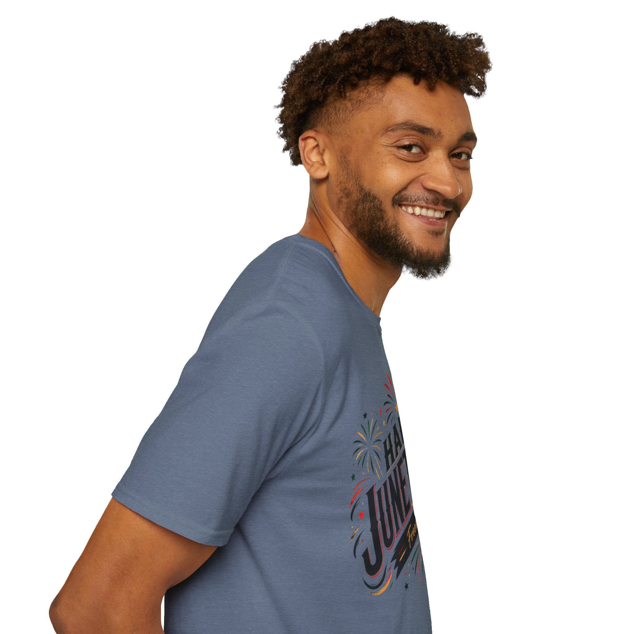 Juneteenth T-Shirt - "Happy Juneteenth" Fireworks Celebration Tee