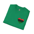 Unity and Heritage Unisex Softstyle T-Shirt with Pan-African Heart
