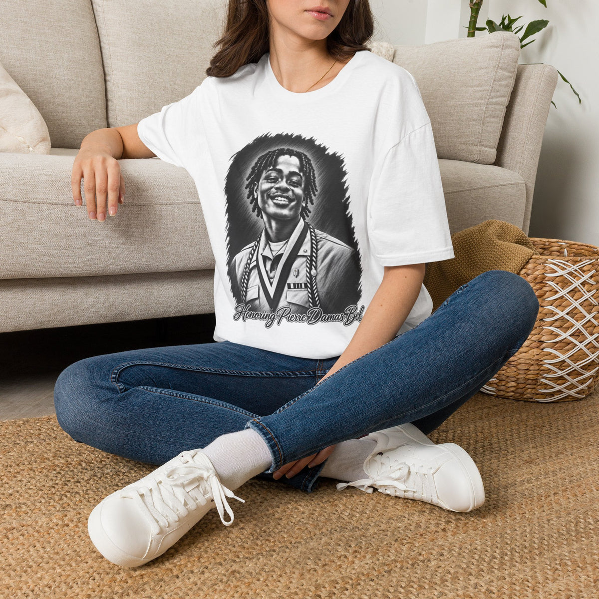 Smiling Portrait Front - In Memory of Pierre Damas Bel T-Shirt