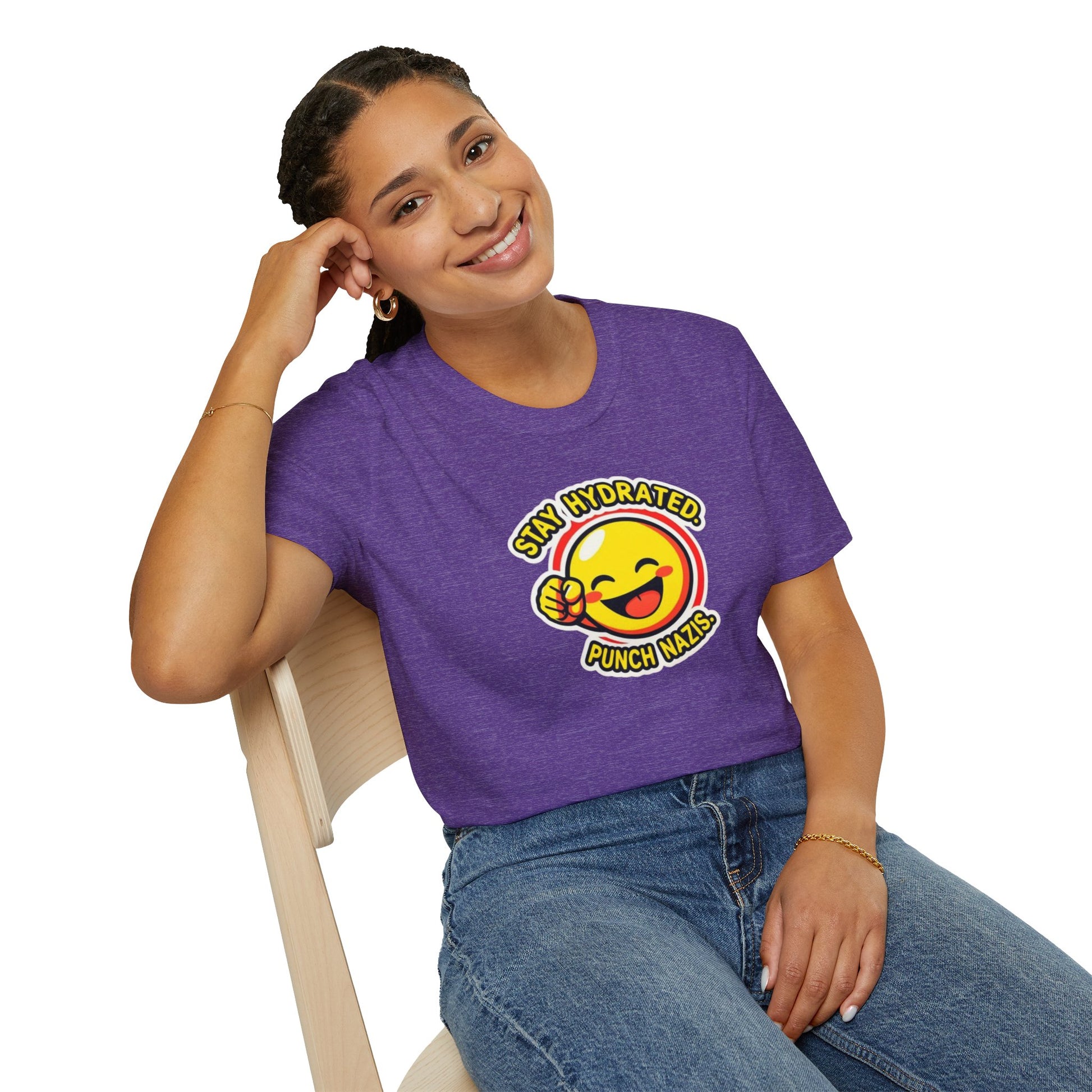 Stay Hydrated, Punch Nazis Funny Emoji T-Shirt