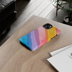 Colorful Diagonal Watercolor Tough Phone Case for iPhone