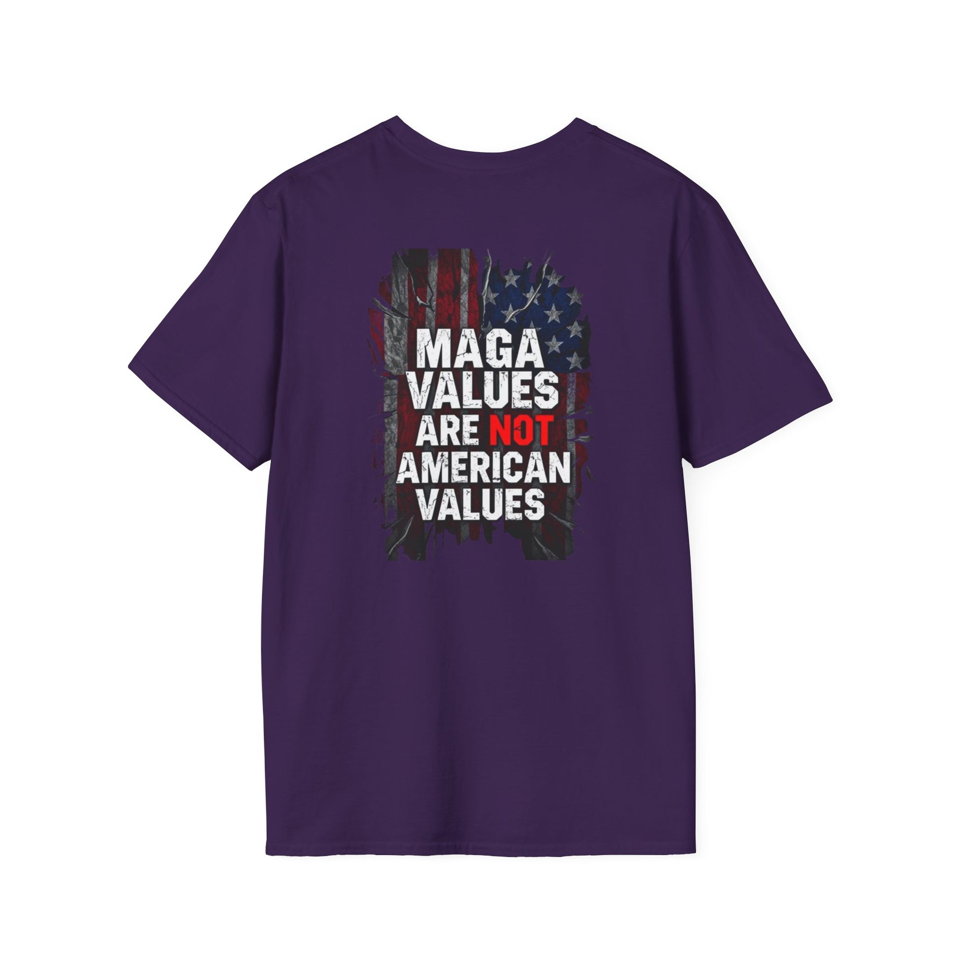 Unisex Softstyle T-Shirt - 'The People United' & 'MAGA Values Are NOT American Values' Graphic Tee