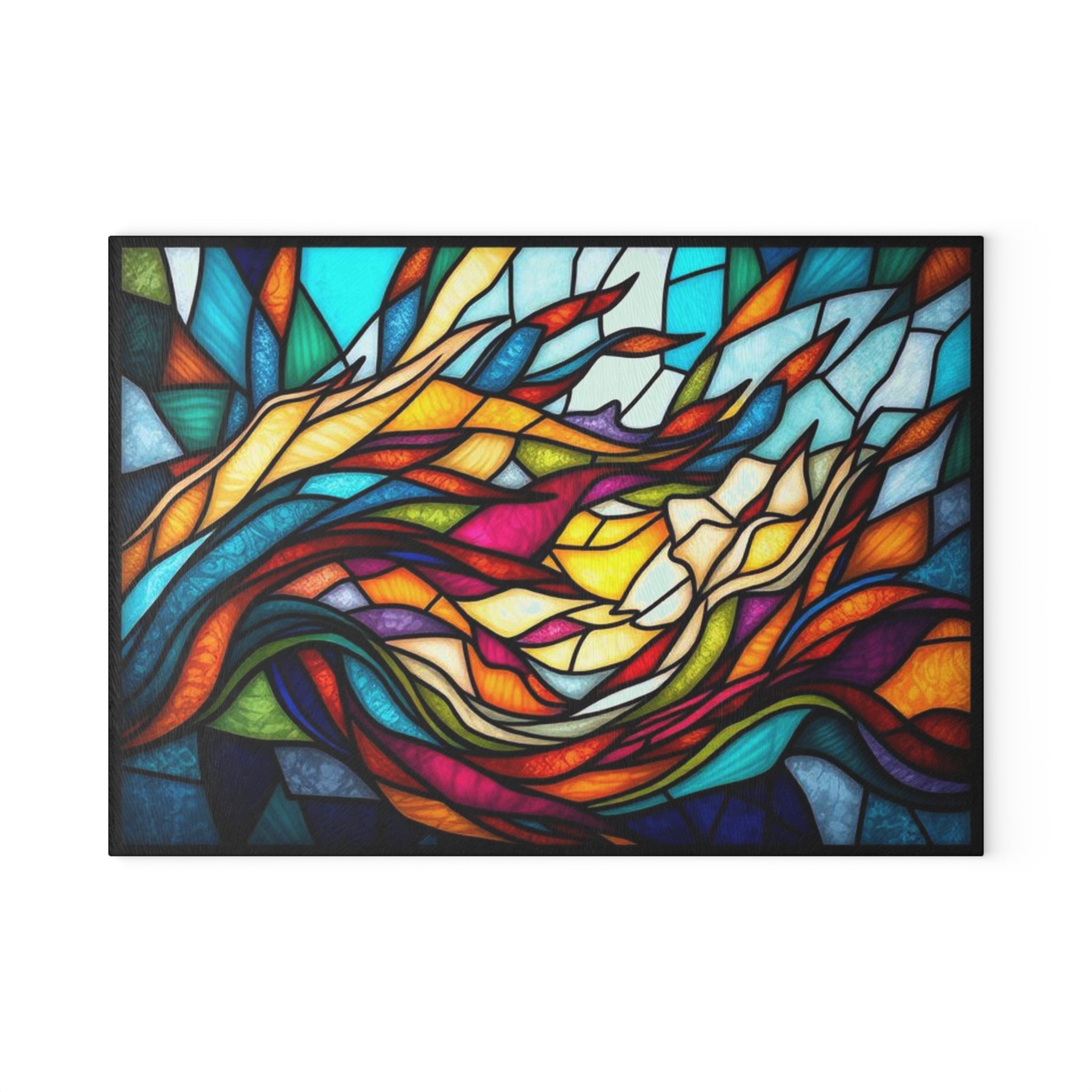 Stained Glass Art Cutting Board - Vibrant Kitchen Decor for Home Chefs