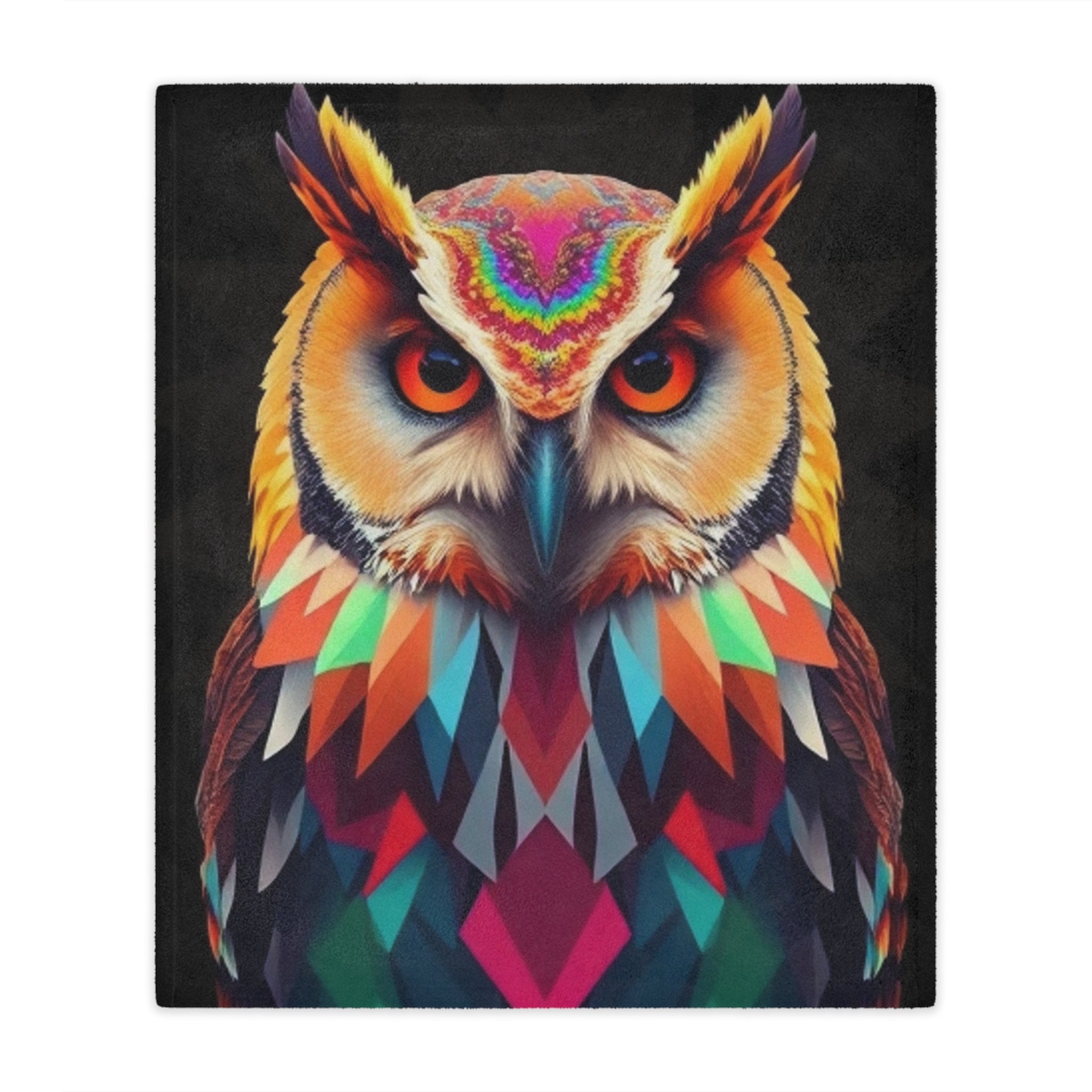 Fractal Owl Microfiber Blanket