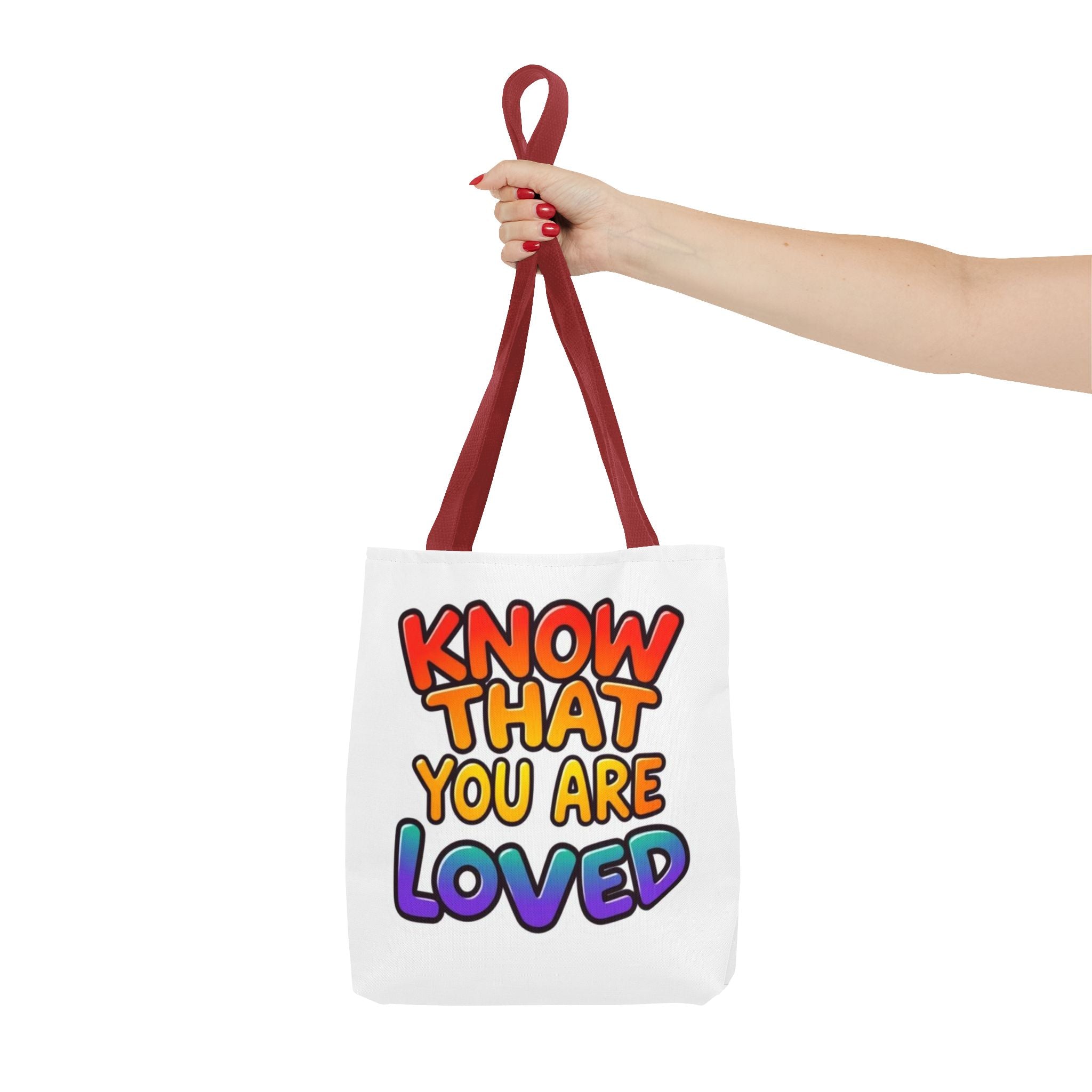 Know That You Are Loved Text Design Tote Bag