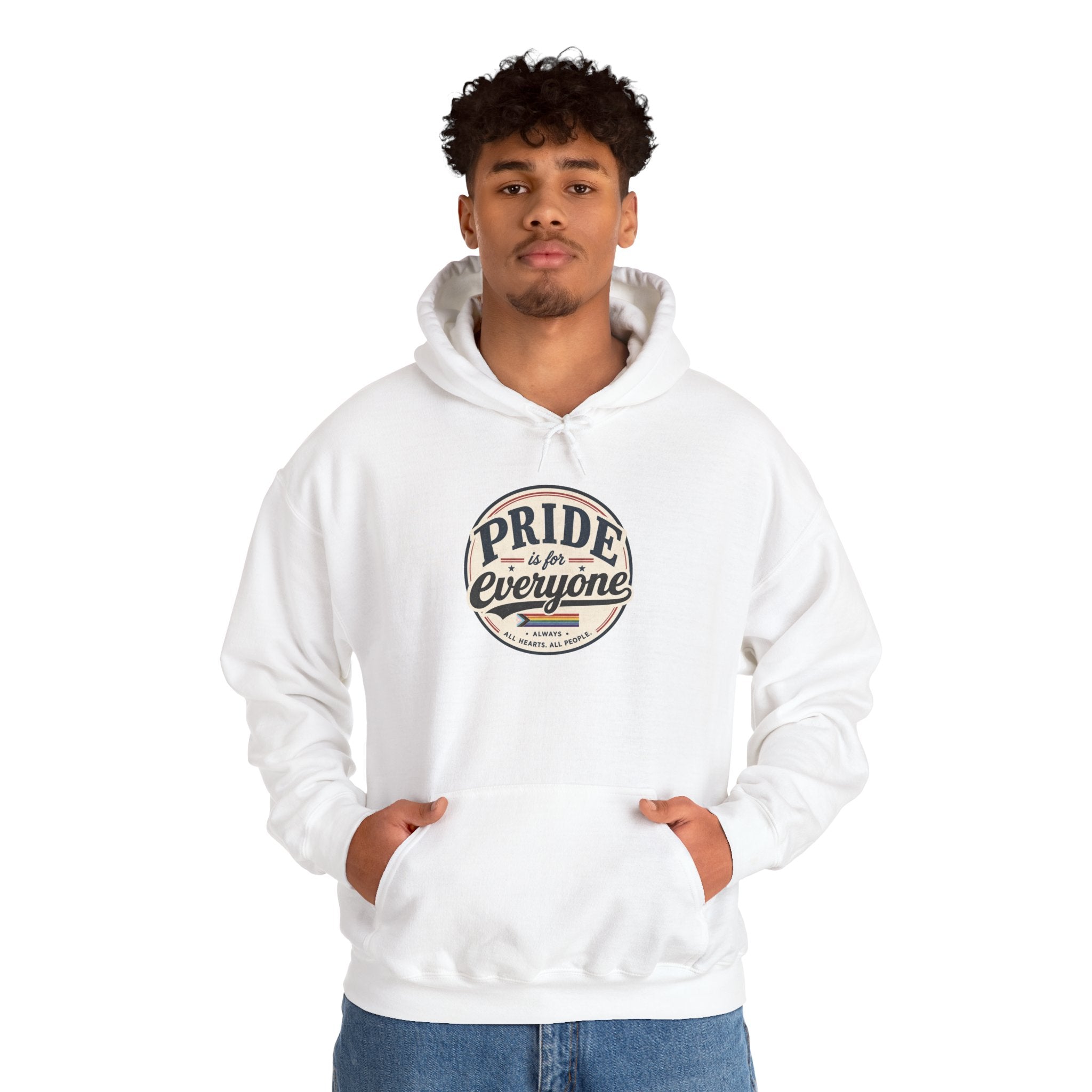 Pride Is For Everyone Pullover Hoodie — Vintage Graphic Inclusivity Sweatshirt