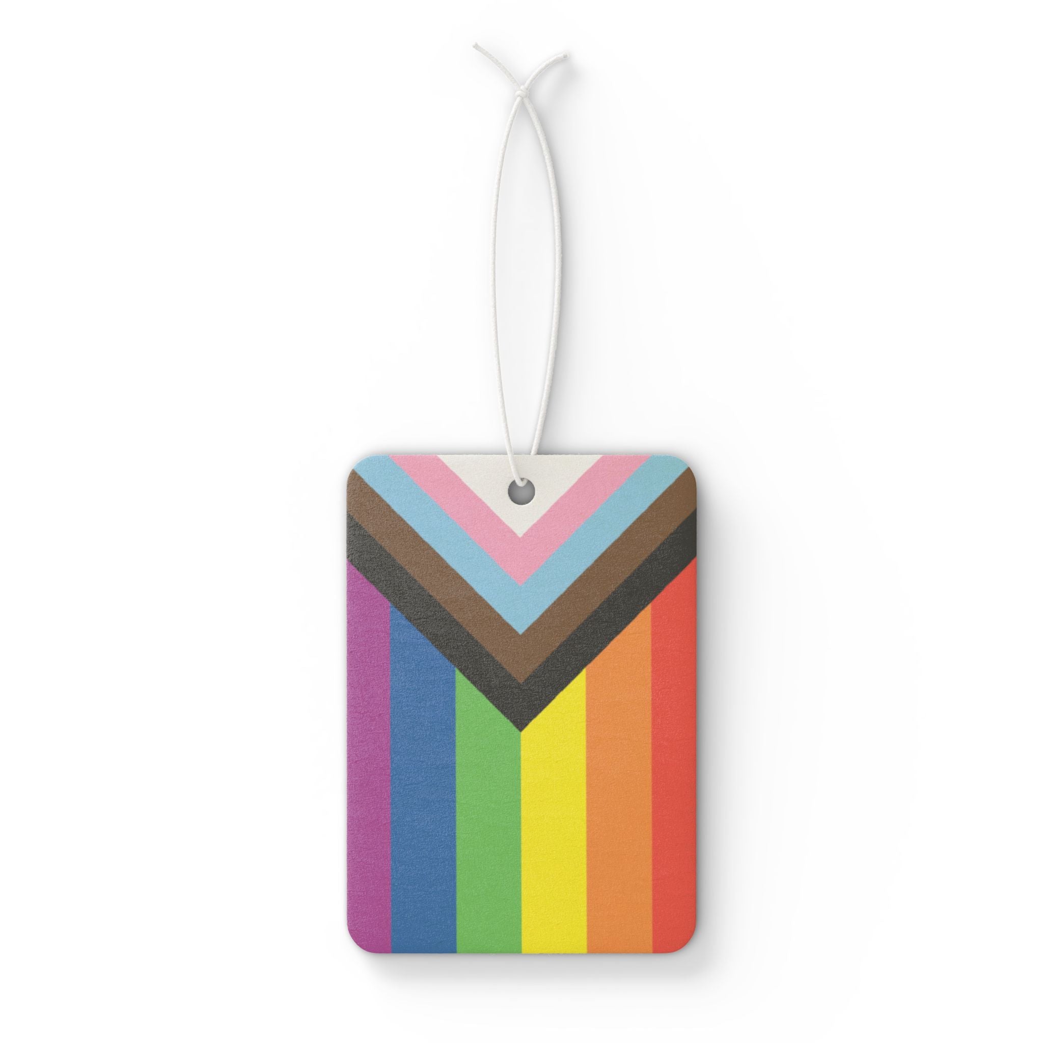 Progress Pride Flag Car Air Freshener - Eclectic and Aromatic