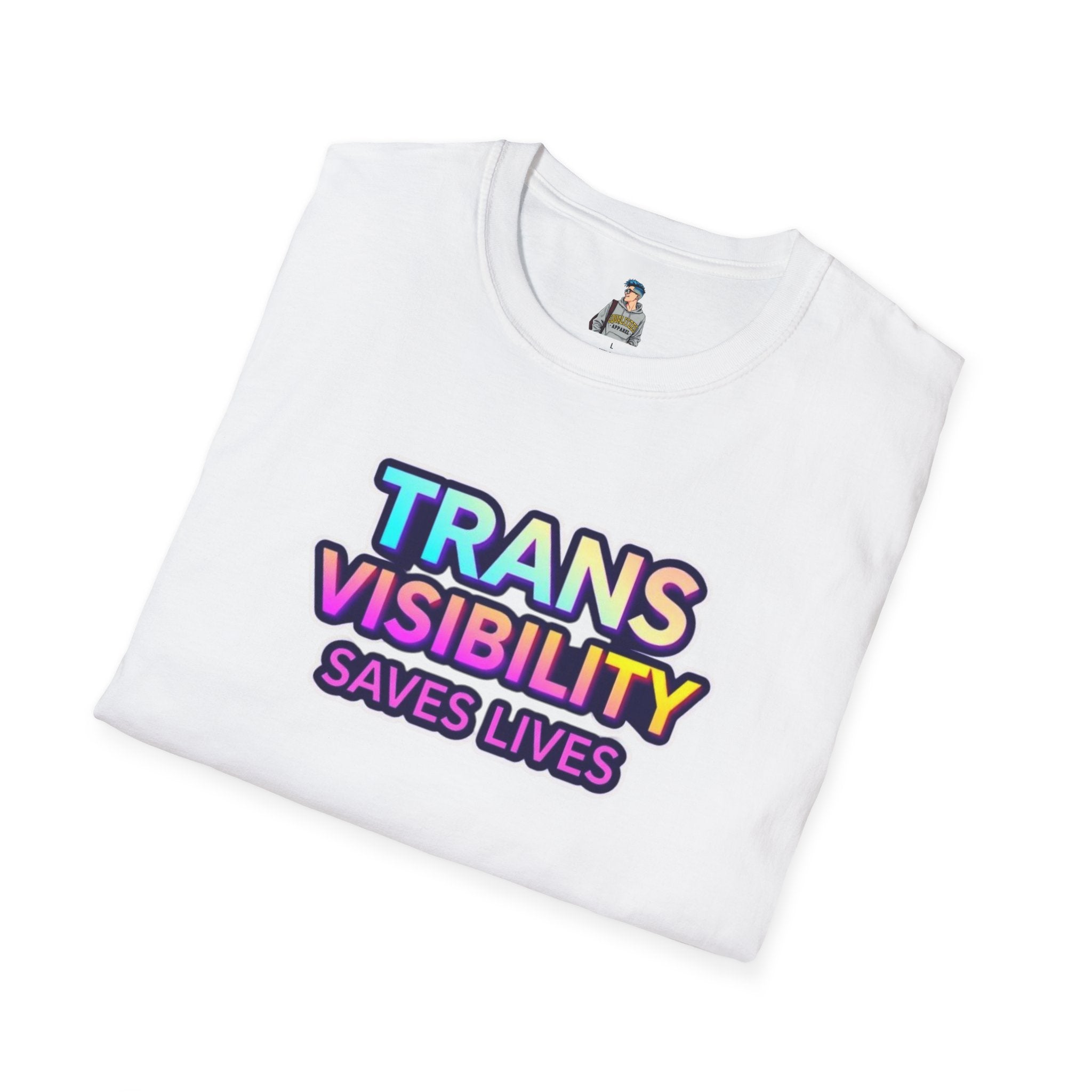 Unisex Softstyle T-Shirt - Trans Visibility Saves Lives Statement Tee