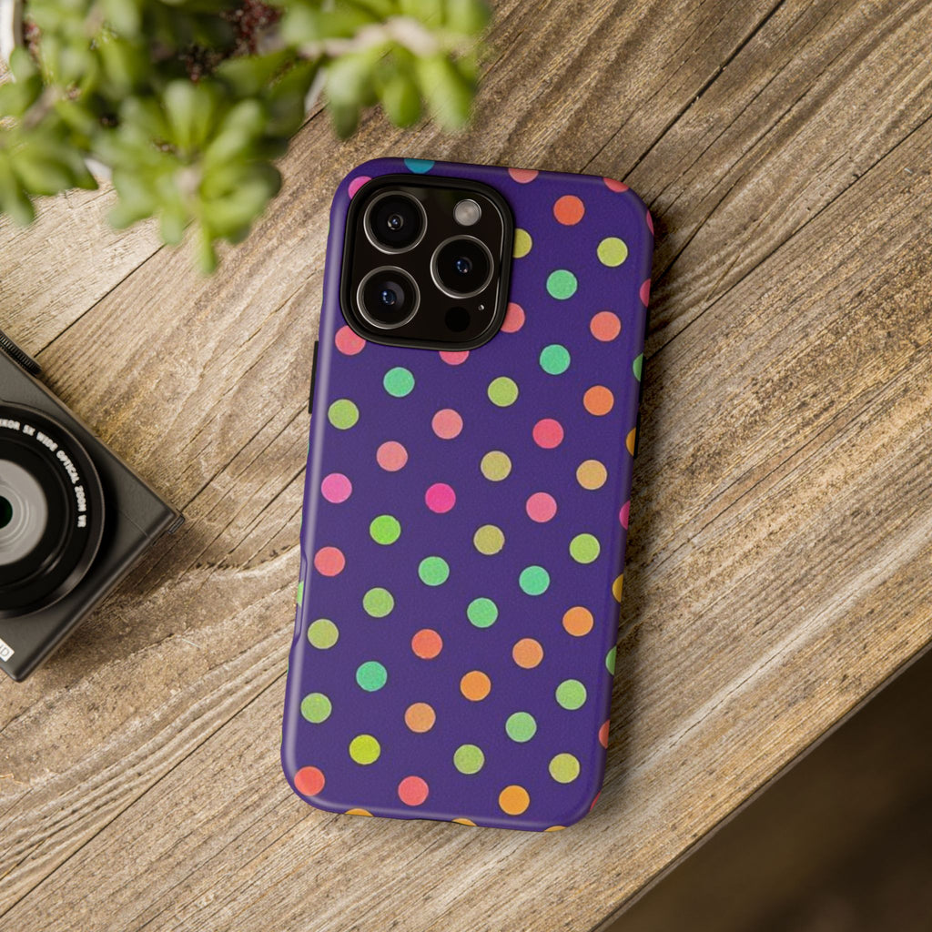 Colorful Polka Dot Tough Phone Case for iPhone