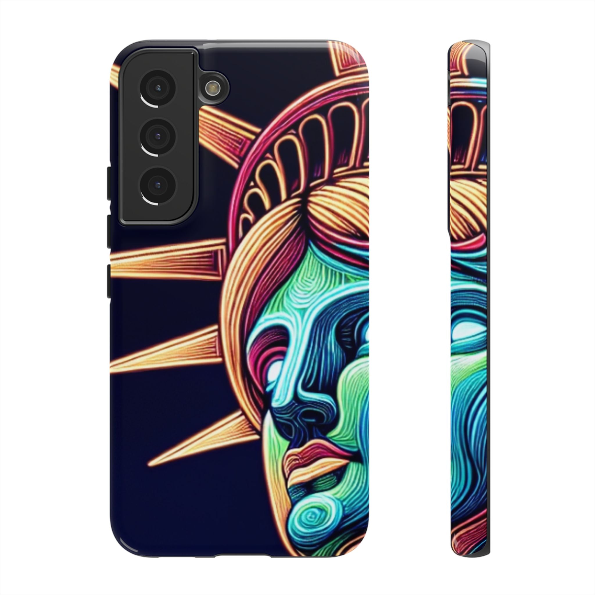 Statue of Liberty Neon Glowing Art Tough Case for Android & iPhone