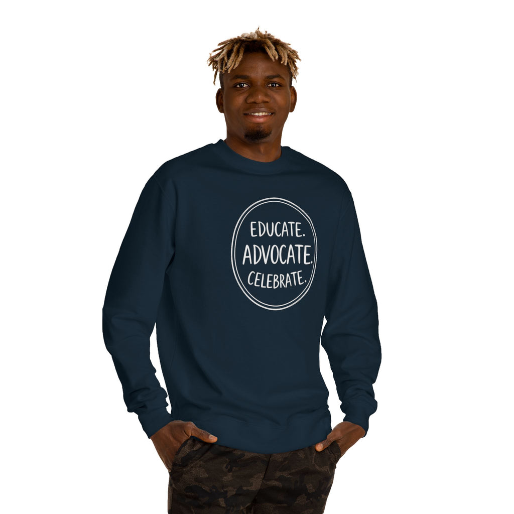 Educate, Advocate, Celebrate Incognito Pride Unisex Crew Neck Sweatshirt