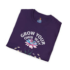 Grow Your Own Way Trans Pride Unisex T-Shirt - Floral Design for Garden Lovers