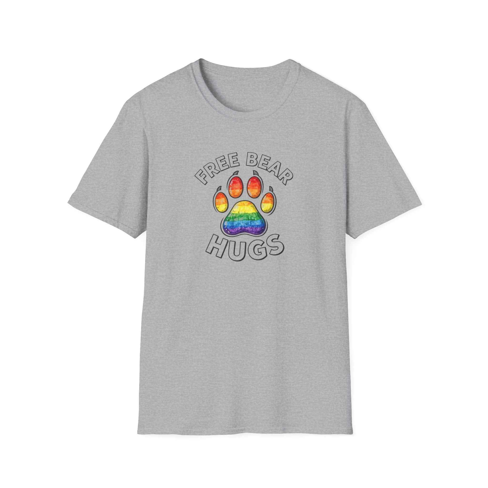 Free Bear Hugs Rainbow Paw T-Shirt