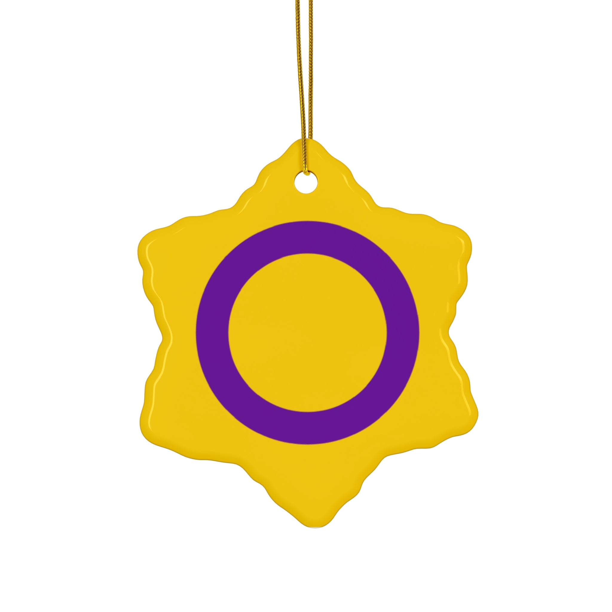 Intersex Pride- 4 Shapes Ceramic Ornaments - Fun and Festive Holiday Decor