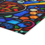 Vibrant Stained Glass Cooking Cutting Board - Perfect for Home Chefs & Food Lovers