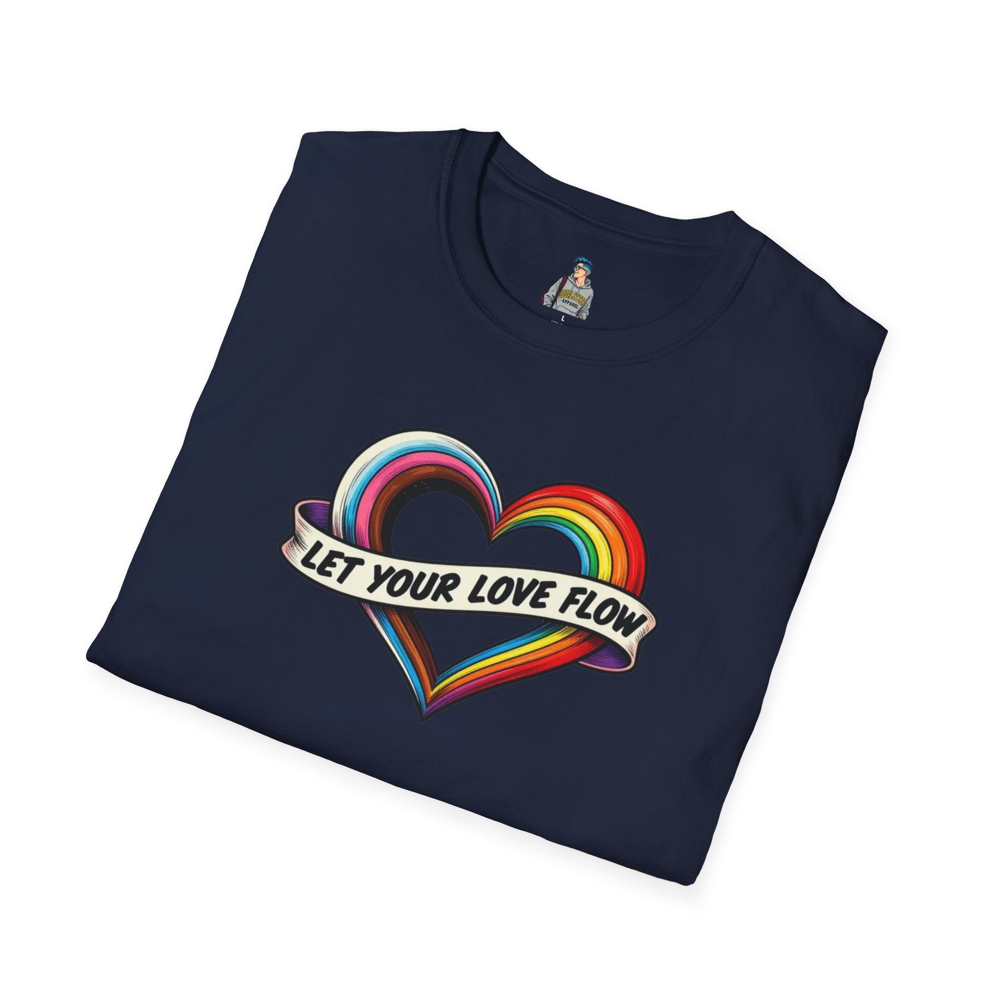 Let Your Love Flow Rainbow Heart T-Shirt