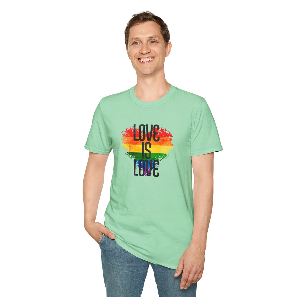 Pride Love Is Love Unisex Softstyle T-Shirt - EqualiTees.Me
