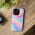 Pastel Marble Tough Phone Case iPhone — Swirled Pink & Blue Protective Cover
