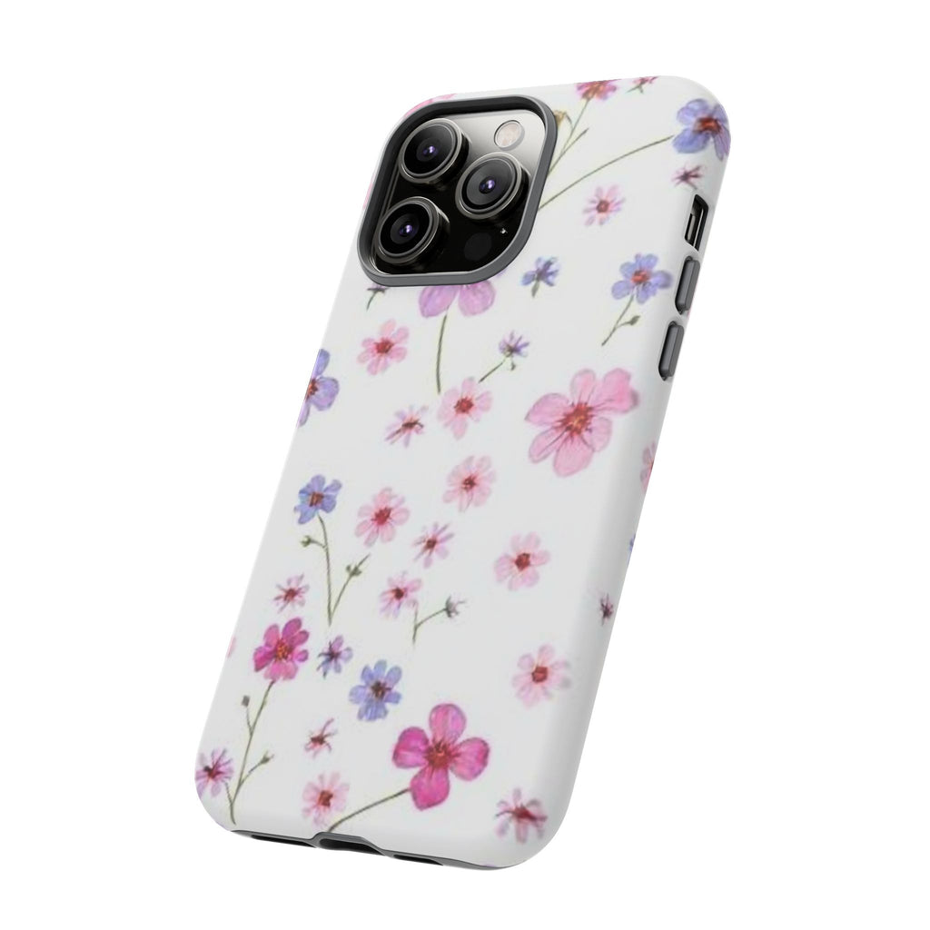 Floral Pink Wildflower Tough Phone Case for iPhone