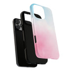 Pastel Cloud Tough Phone Case for iPhone Pink & Blue Gradient Protective Cover