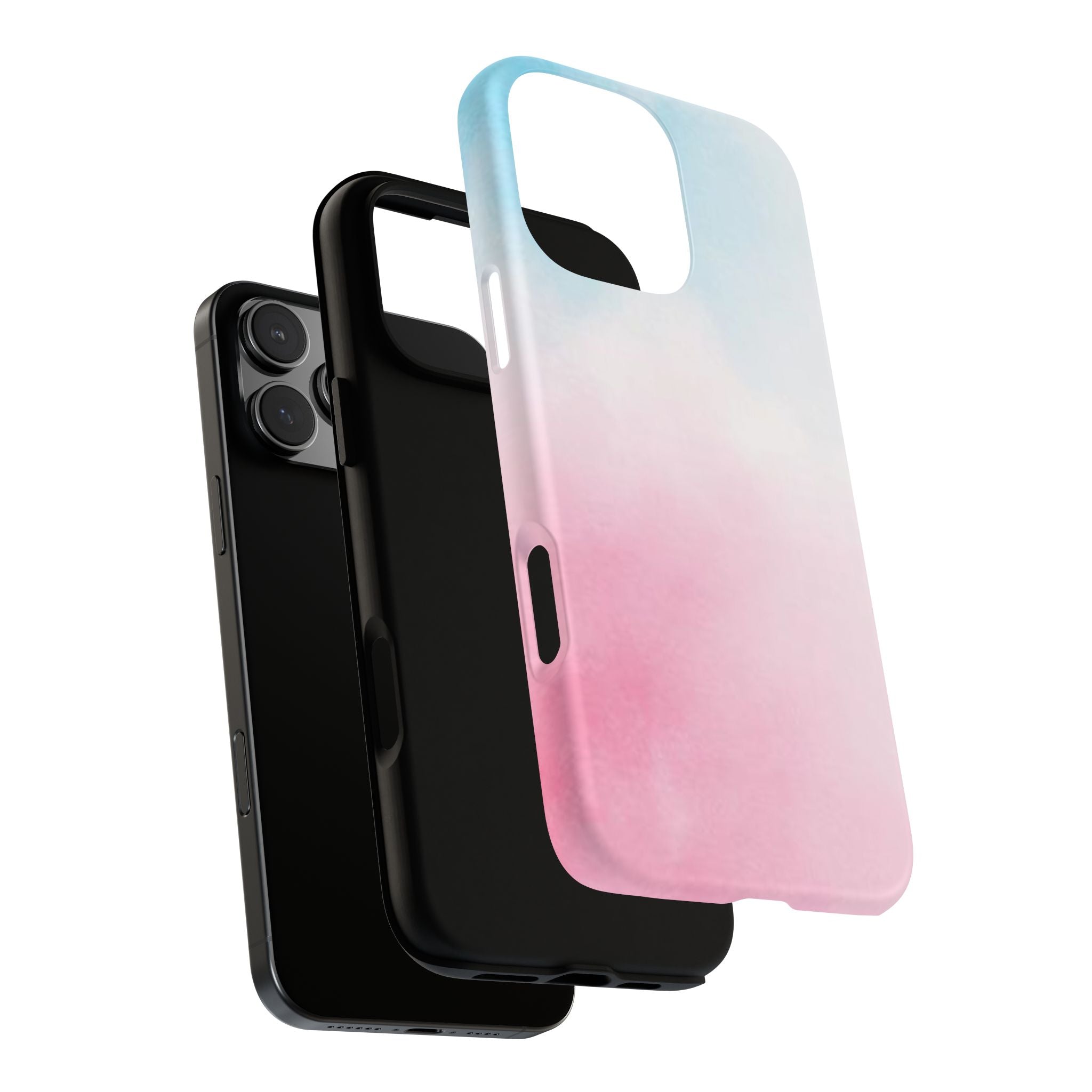 Pastel Cloud Tough Phone Case for iPhone Pink & Blue Gradient Protective Cover