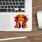Die-Cut Stickers - Rainbow Feet Splattered Paint