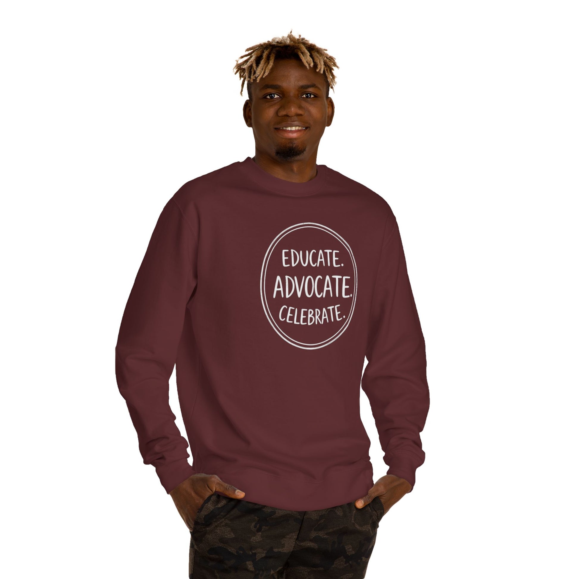 Educate, Advocate, Celebrate Incognito Pride Unisex Crew Neck Sweatshirt