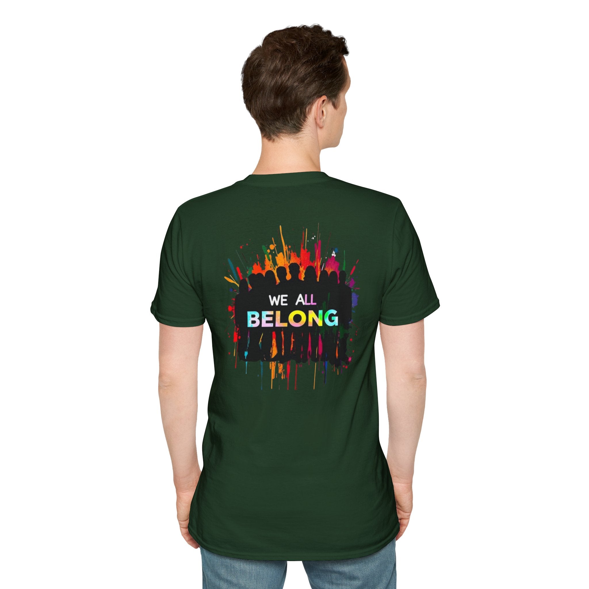 Unisex Softstyle T-Shirt: "Conversion Therapy is Torture" & "We All Belong" - LGBTQ+ Empowerment Tee