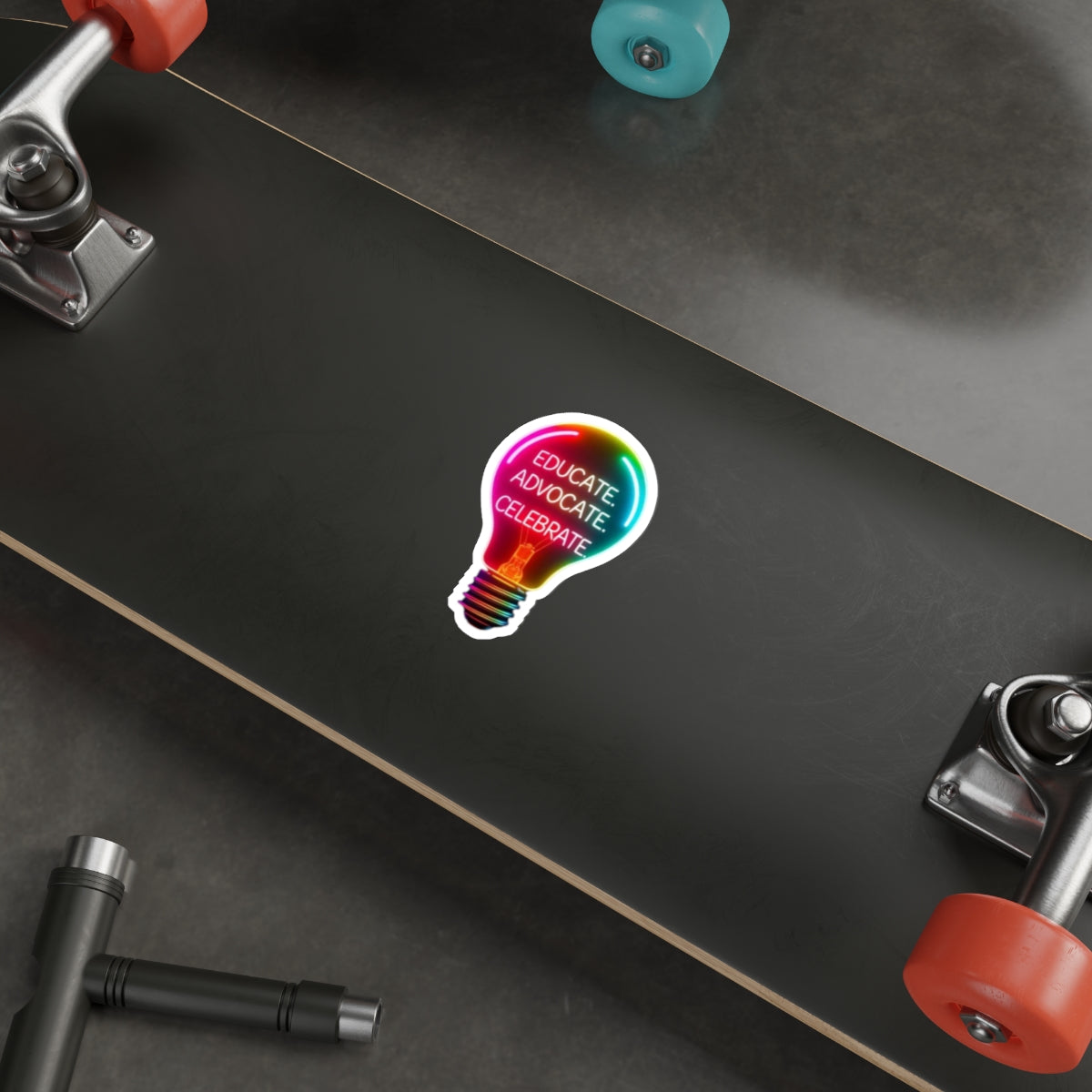 Empowering Light Bulb Die-Cut Stickers - Educate, Advocate, Celebrate