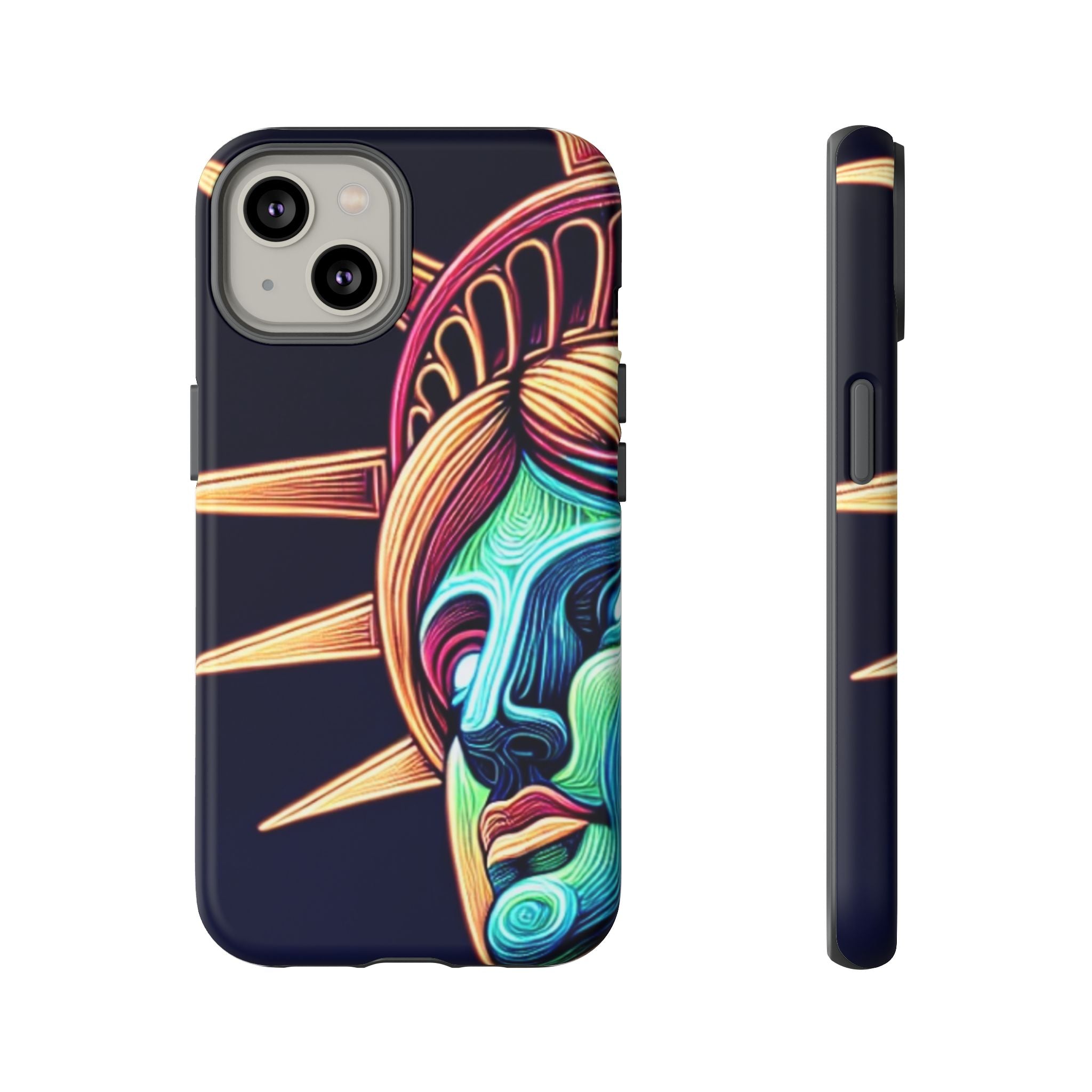 Statue of Liberty Neon Glowing Art Tough Case for Android & iPhone