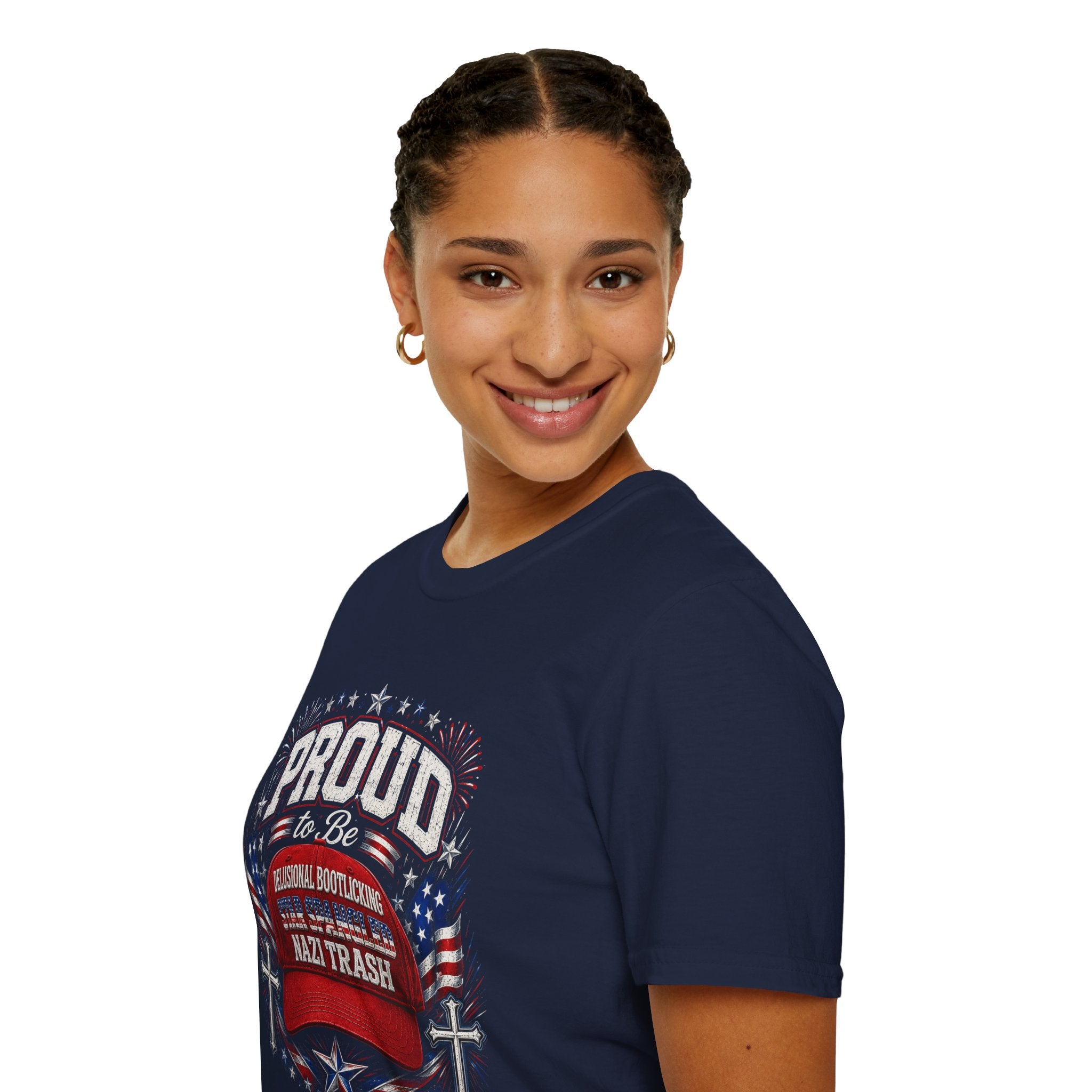 Star Spangled Awesome Graphic Tee ("Proud to Be Delusional Bootlicking Nazi Trash")
