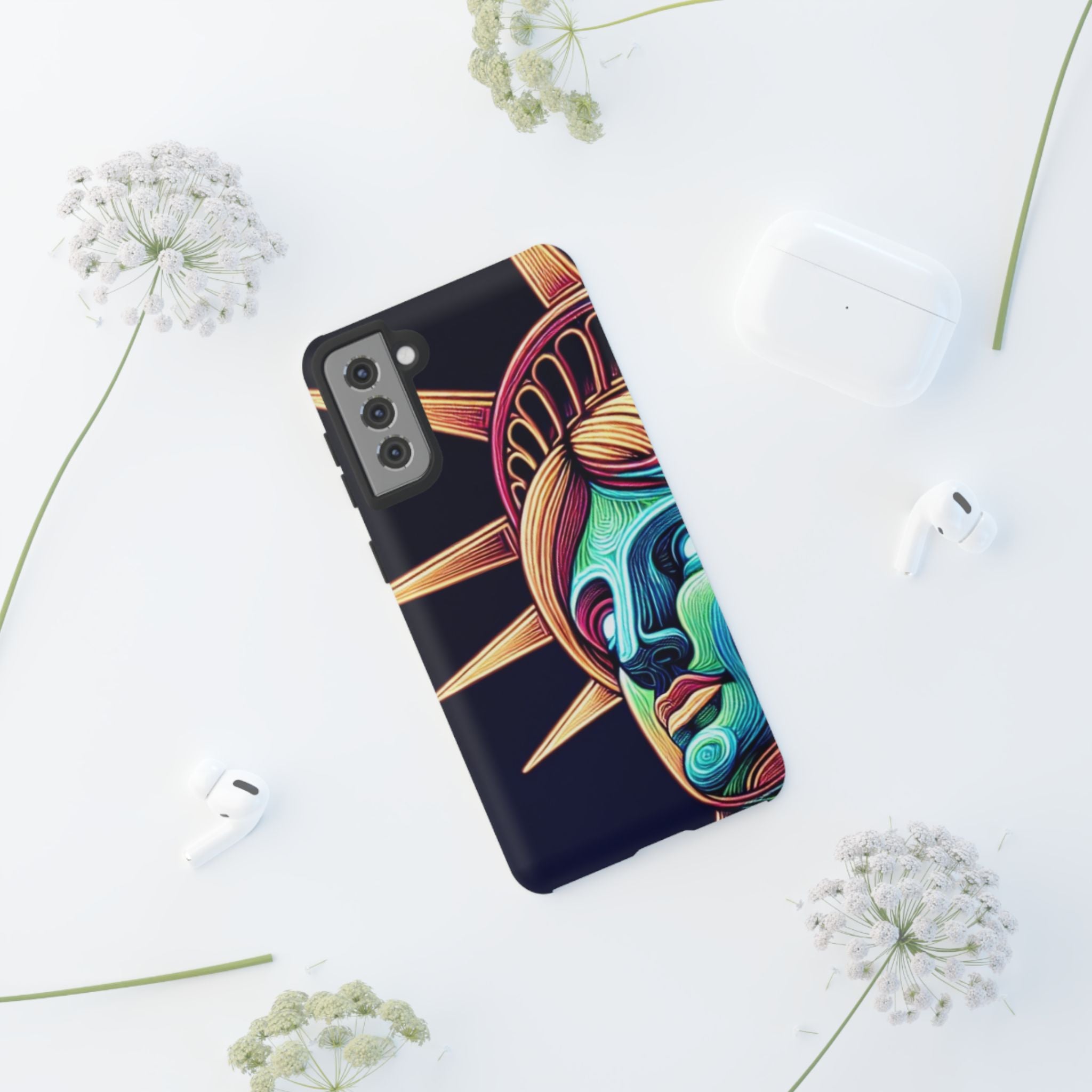 Statue of Liberty Neon Glowing Art Tough Case for Android & iPhone