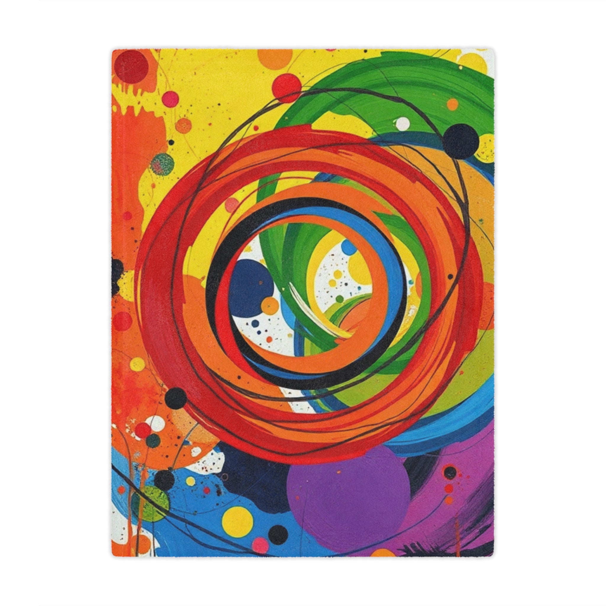 Rainbow Circles and Swirls - Microfiber Blanket