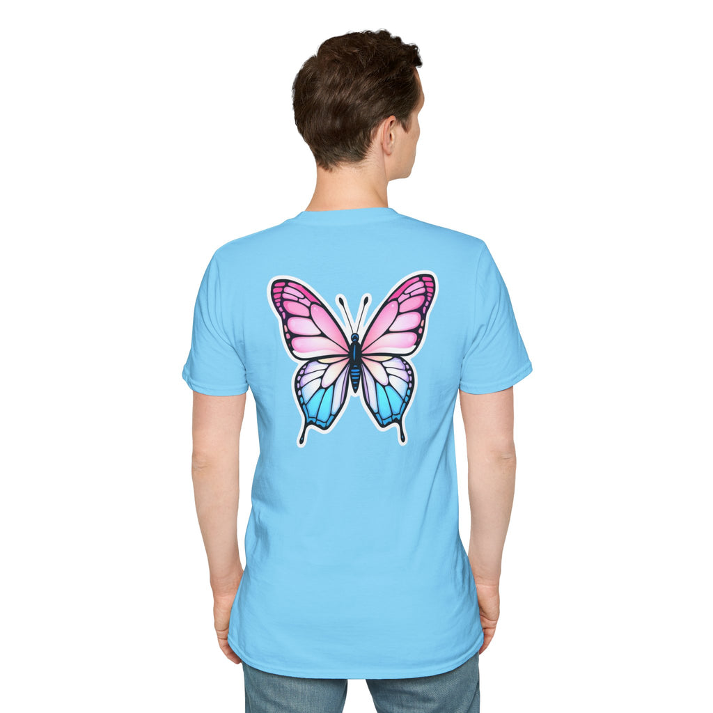 Trans Caterpillar to Butterfly Transformation T-Shirt, Unisex Graphic T-Shirt