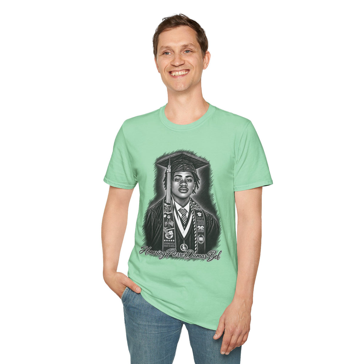 Portrait Front and Back - In Memory of Pierre Damas Bel T-Shirt