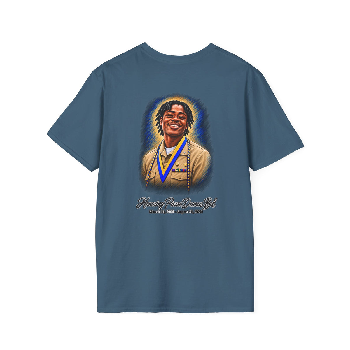 Portrait Front and Back - In Memory of Pierre Damas Bel T-Shirt