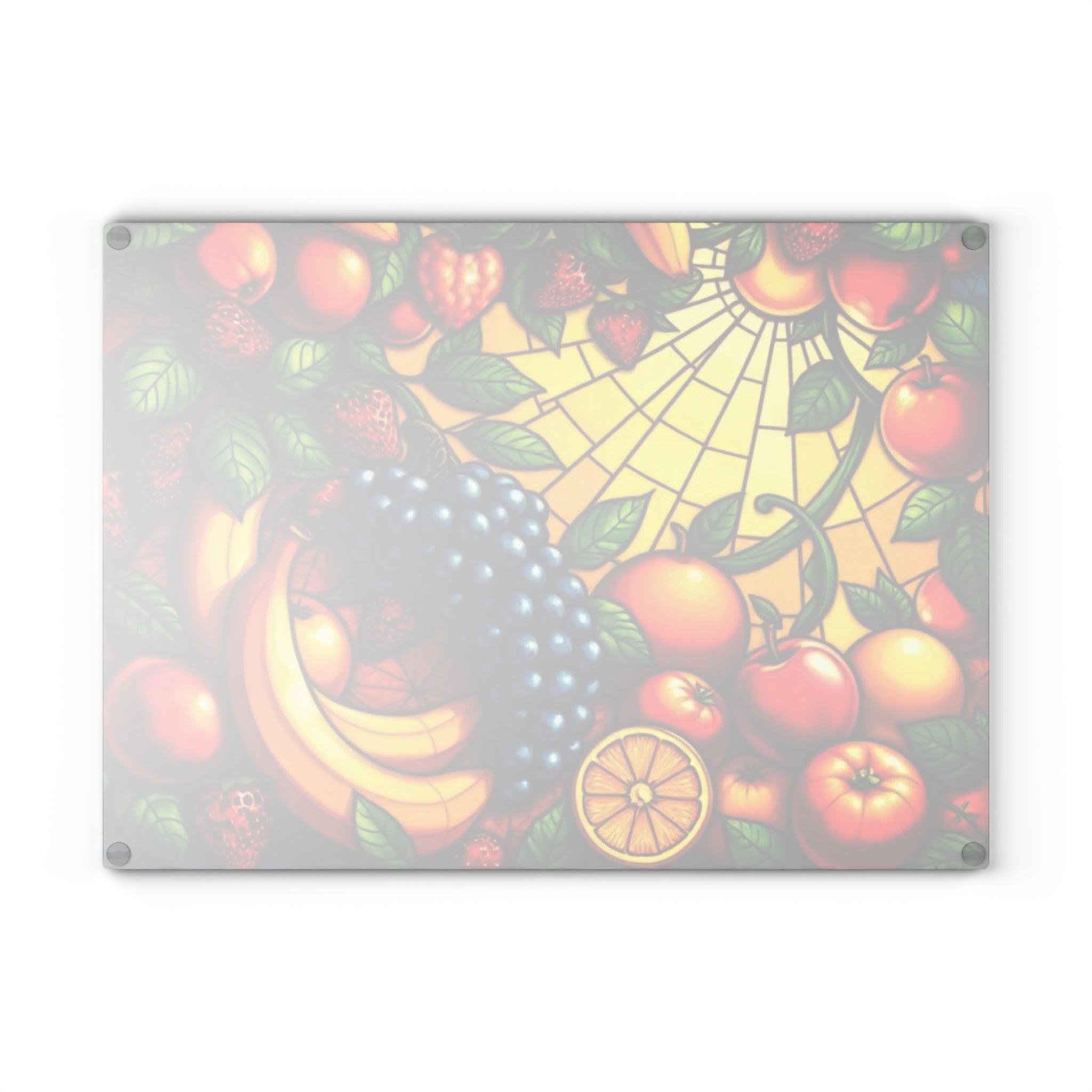 Vibrant Fruit Art Glass Cutting Board - Ideal for Culinary Enthusiasts