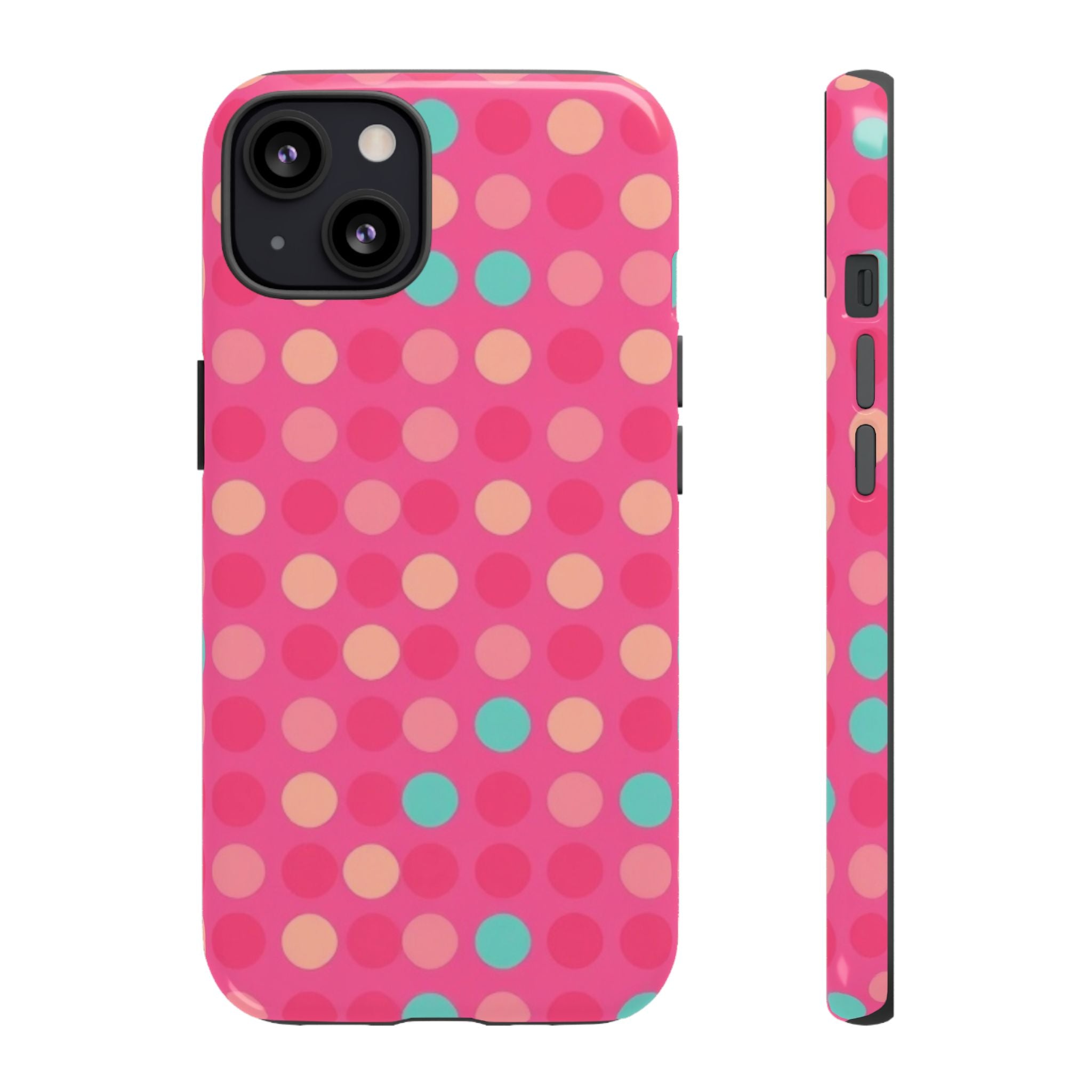 Android OR iPhone Protective Cases - Retro Polka Dots Pattern Tough Case